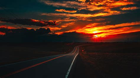 1920x1080 Fire Sunset At Road 4k 1080p Laptop Full Hd