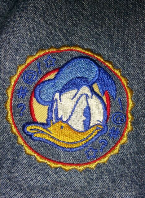 Vintage Disney Donald Duck Varsity Denim Jean And Khaki Jacket With