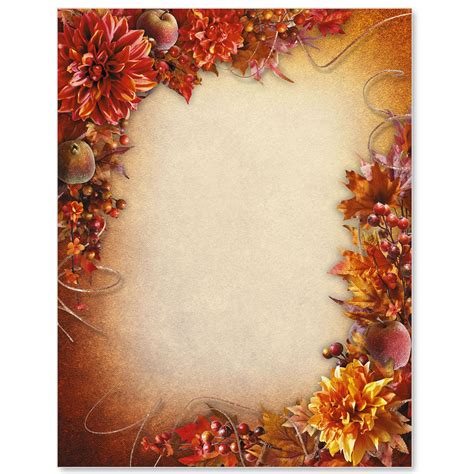 Fancy Foliage Border Papers Borders For Paper Fall Borders Flyer