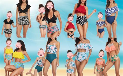 Amazon Com Jurebecia Traje De Ba O Familiar Conjunto De Bikini De Dos Piezas Para Madre E Hija