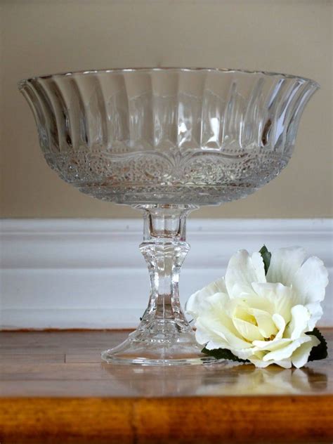 Clear Glass Pedestal Vase Unpainted Glass Candleholder Candle Etsy In 2021 Vase Centerpieces