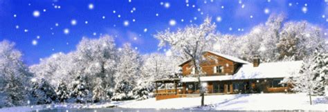 Animated Free  Fantastic Snowy Landscape A House In The Woods For