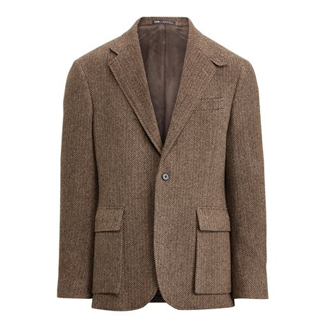 Ralph Lauren Wool Herringbone Sport Coat In Browntan Brown For Men