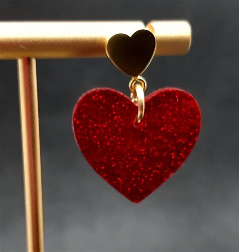 Red Glitter Love Hearts Etsy