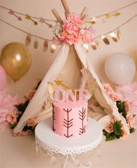 Boho Chic Cake Cake Smash Theme Cake Smash Inspiration Birthday