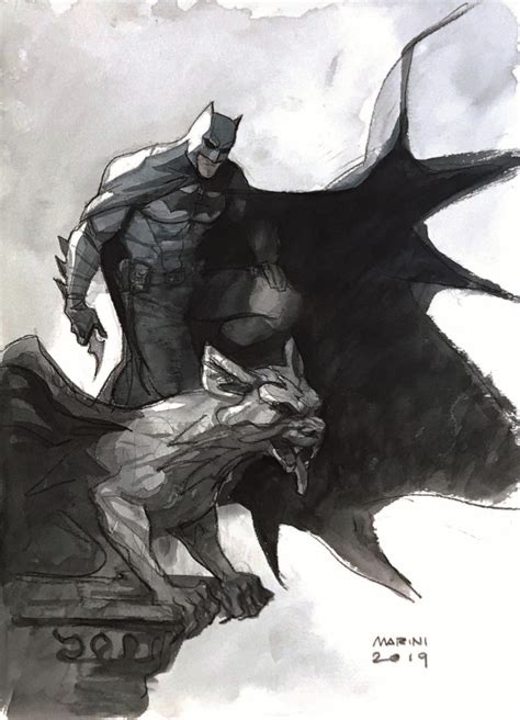Batman Gothic Par Enrico Marini Illustration Originale
