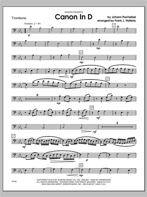 Canon in d pdfs / ebooks. Canon In D - Trombone | Sheet Music Direct