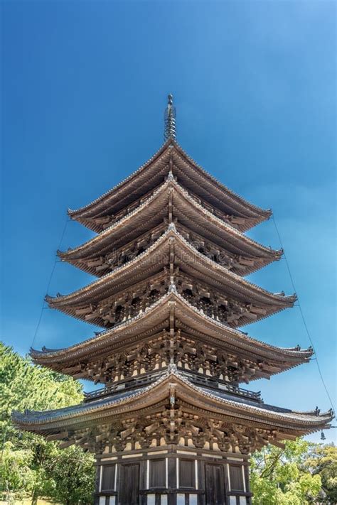 Detail Of Five Story Wooden Pagoda Go Ju No To At Kofuku Ji Temple