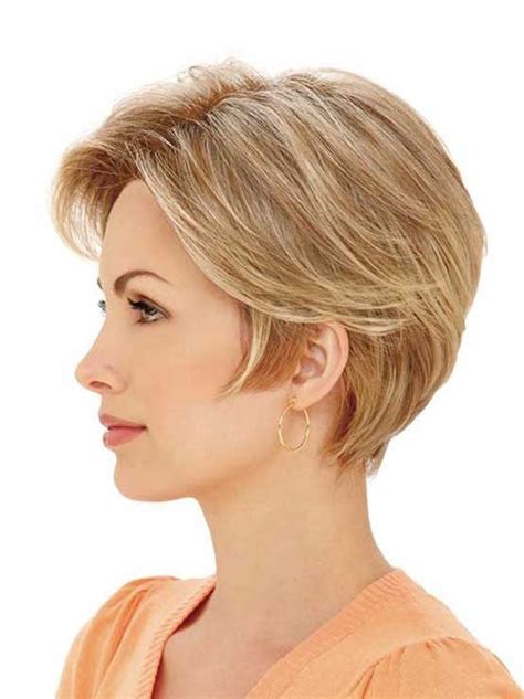 This short cut, with hair brushed forward toward the forehead, is one example of a sleek short haircut for gray hair that is highly popular for mature women. 21 Best Short Haircuts For Fine Hair - Feed Inspiration