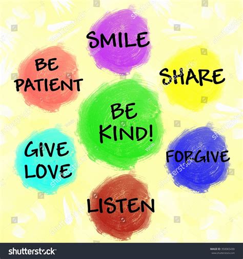 Be Kind Chart Children Watercolor Painted Stock Illustration 350065430