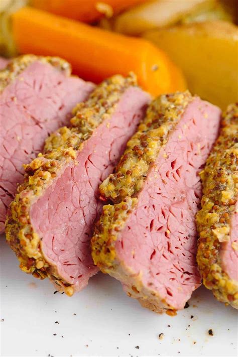 Slow Cooker Corned Beef with Guinness Mustard