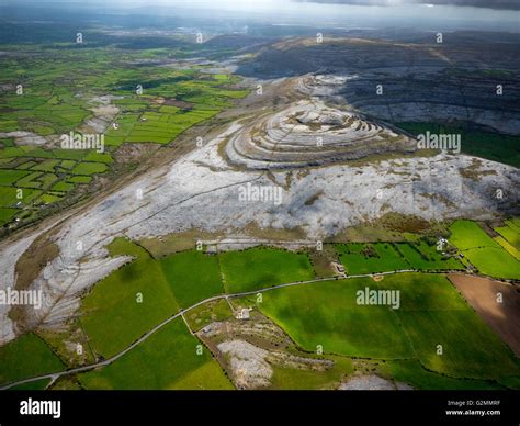 Aerial View Burren Nature Reserve Limestone Chalk Formation