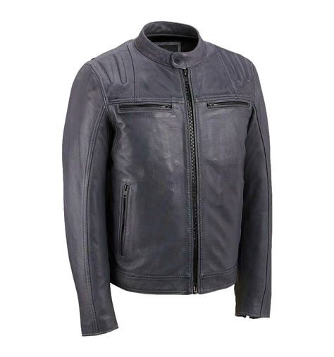 Wilsons Leather Mens Genuine Leather Performance Motorcycle Jacket Wp