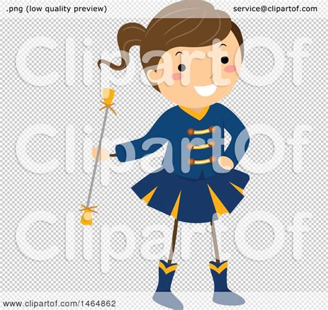 Clipart Of A Majorette Dancer Girl With A Baton Royalty Free Clip