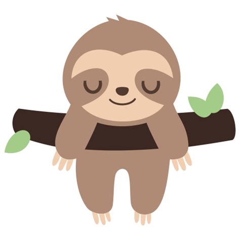 Sloth Sleeping On Tree Branch Svg Cute Sloth Svg Baby Sloth Svg