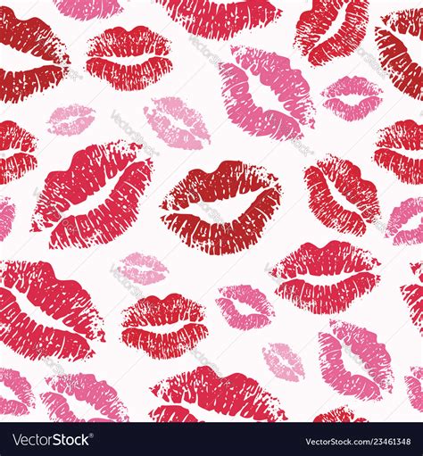Woman Lipstick Kiss Prints Seamless Pattern Vector Image