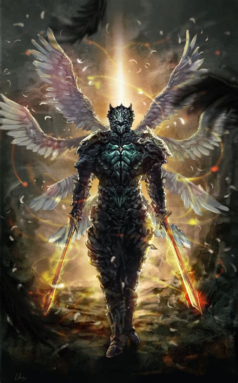 8 Winged Warrior Fantasy Artwork Dark Fantasy Art Fantasy World