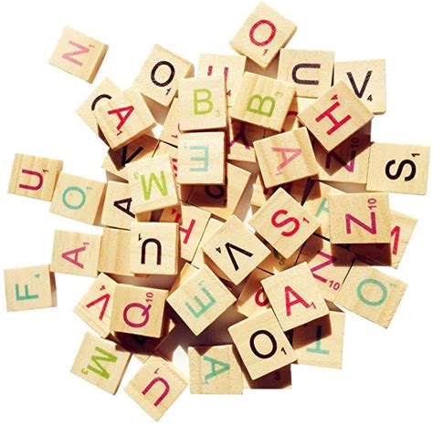 Abbaoww 100 Pcs Colorful Wood Letter Tiles Capital Letters For Diy