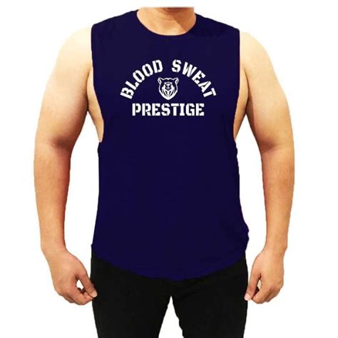 Jual Tangtop Fitnes Deepcut Gym Olahraga Pria Sweat Blood Prestige L