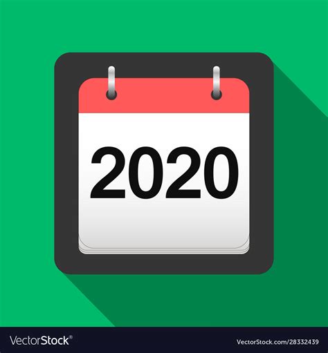 2020 Calendar Flat Icon 2020 Calendar Cover Sheet Vector Image