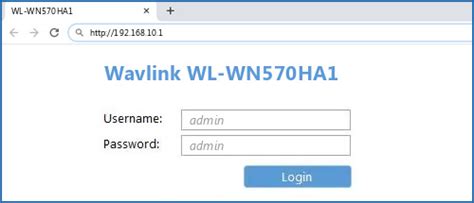 Wavlink WL-WN570HA1 - Default login IP, default username & password