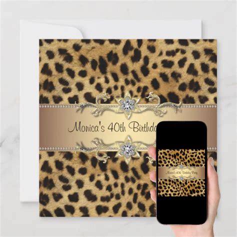 Elegant Leopard Birthday Party Invitation Zazzle
