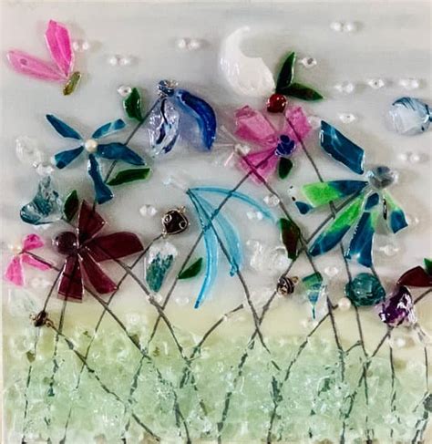 Flower Garden Glass Art Glass Art Resin By Susan Anspach