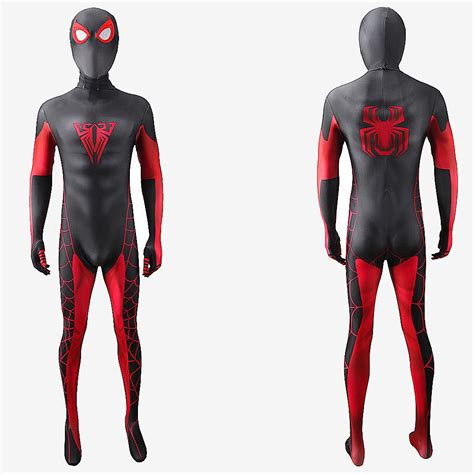 Miles Morales 10th Anniversary Suit Costume Cosplay Spider Man Bodysuit