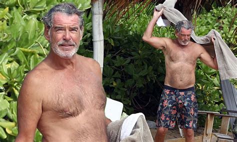 Pierce Brosnan 67 Goes Shirtless On The Beach In Hawaii Showbiz 20