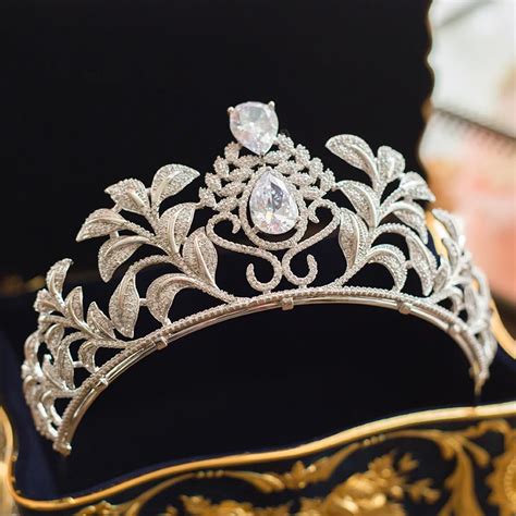 Luxury Azircon Crown Tiara Silver Bigger Bridal Crown Rhinestones