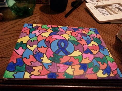 Acrylic Autism Awareness Painting By Kleighbugkreations On Etsy