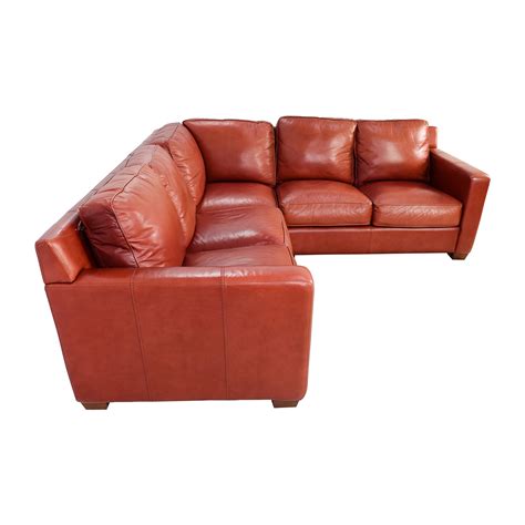 Thomasville Red Leather Sectional Second Hand 