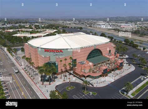 An Aerial View Of The Honda Center Thursday April 8 2021 In Anaheim