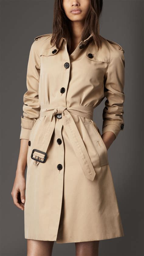 Burberry Long Cotton Gabardine Trench Coat In Natural Lyst