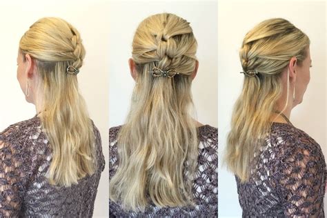 Easy Knotted Half Up Hairstyle Youtube
