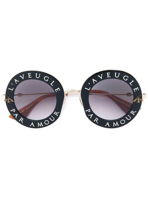 Gucci Round Frame Metal Sunglasses In Black For Men Lyst