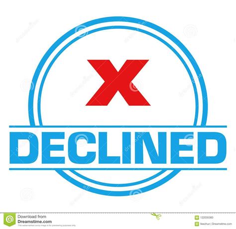Declined Blue Circular Badge Style Stock Illustration - Illustration of declined, verify: 122035383