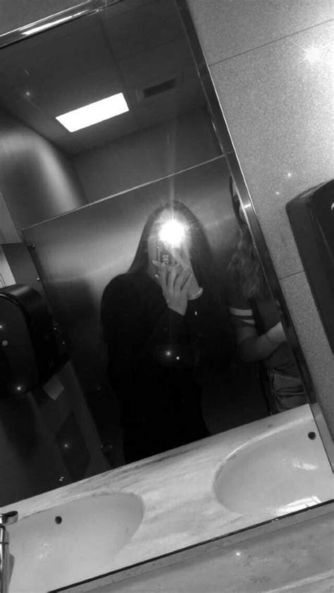 Aesthetic Black And White Mirror Selfie With Flash