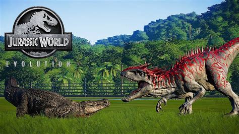 Indominus Rex Vs Deinosuchus Giant Crocodile Jurassic Dinosaur Battle Jurassic World