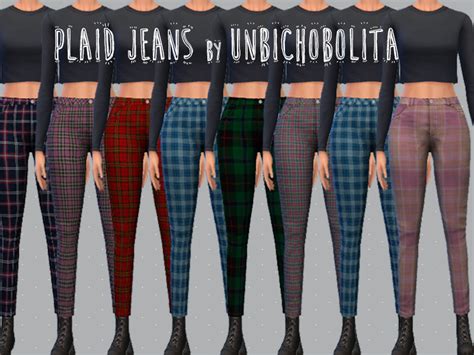 My Sims 4 Blog Plaid Jeans For Females By Unbichobolita