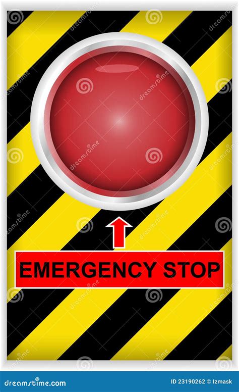 Emergency Stop Button Stock Vector Illustration Of Support 23190262