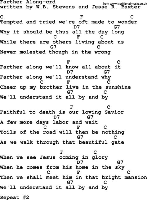 Top 500 Hymn: Farther Along - lyrics, chords and PDF