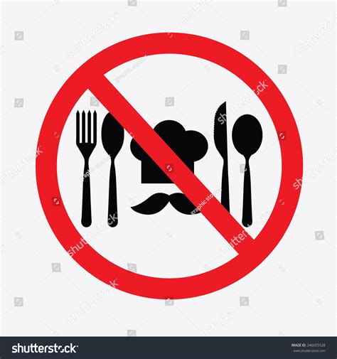 No Cooking Sign Food Drink Allowed Stock Vector 346055528 Shutterstock