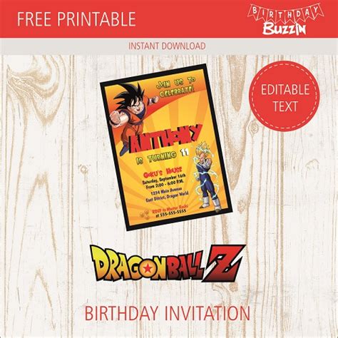 Merely click on on the image or invitation that you liked, right click on the save the we always recommend cardstock paper for this kind of invitation. Dragon Ball Z birthday printables Archives | Birthday Buzzin