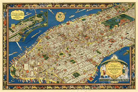 New York City Map Antique Restoration Restoration Hardware Nyc Map