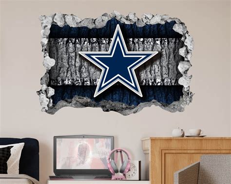 Dallas Cowboys Wall Decor Decal 3d Design Vinyl Home Etsy