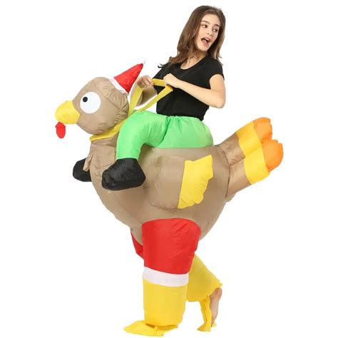 Christmas Inflatable Turkey Costume Blow Up Suit Party Carnival Cosplay