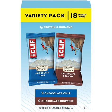 Clif Bar® Energy Bars Variety Pack Chocolate Chip Chocolate Brownie