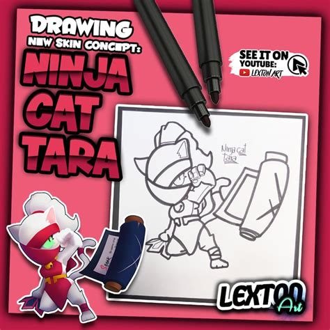 How To Draw Ninja Cat Tara Skin Concept Brawl Stars Lexton Art