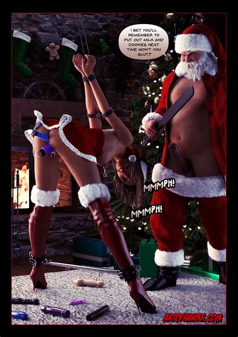 rule 34 ankle cuffs arms behind back ball gag bent over bondage breasts christmas christmas